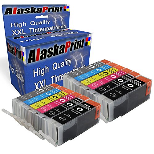 Alaskaprint 12er Set Druckerpatronen kompatibel für Canon PGI-570 XL + CLI-571 XL für Canon PIXMA MG7700 MG7750 MG5750 MG5751 MG5752 MG5753 MG6850 MG6851 MG6852 MG6853 MG7751 MG7752 MG7753 Patronen