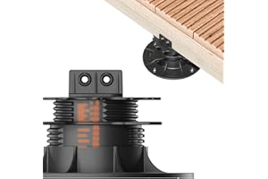 10x LANGFIT® Stelzlager "L" für Terrassendielen – Bis 50% schneller montiert – Mit Maßskala – Stufenlos höhenverstellbar von 35-75mm – Für Unterkonstruktionen aus Holz, WPC, Alu – Made in Germany