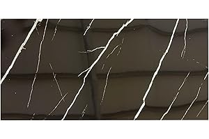 IZODEKOR Marble Look Wall Cladding -1 Pcs 120x60cm- Wall Panel for Bathroom, Kitchen & Bedroom, Alternative to Bathroom Tile, Shower Wall Panels, Granite Effect PVC Cladding | Black Lightning