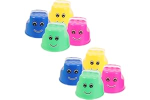 TOYANDONA 8 Pièces Echasses pour Enfants Jouet Pas à Pas pour Enfants Jouet sur pilotis Jouets Jeux extérieurs Enfants Jeux Seau coloré Sports d'échasses Abdos