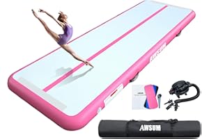 ‎AWSUM AWSUM Air Matte Track Tumbling Matten 2/3/4/5/6M Aufblasbar Gymnastikmatte, Turnmatte, 10/20cm hoch Air Tracking Matte mit Luftpumpe für Yoga Zuhause, Outdoor