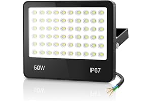 HAPYLUMI Focos LED Exterior 50W, 5000LM Foco LED Potente Proyector LED Exterior,6500K Blanco Frío Luces LED Exterior IP67 Impermeable Proyector LED Iluminación de Seguridad para Jardin Terraza Patio