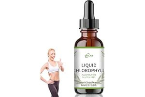 LEZEHEA Chlorophylle Liquide Gouttes - Extrait naturel de chlorophylle, végétalien, convient aux hommes et aux femmes - 60 ml