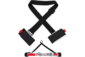 JTKREW Correa Porta Esqui Ajustable de Hombro Correa Esquí y Bastones,Espuma Acolchada y Cierres de Gancho y Lazo,Transporte,Viajes y Almacenamiento