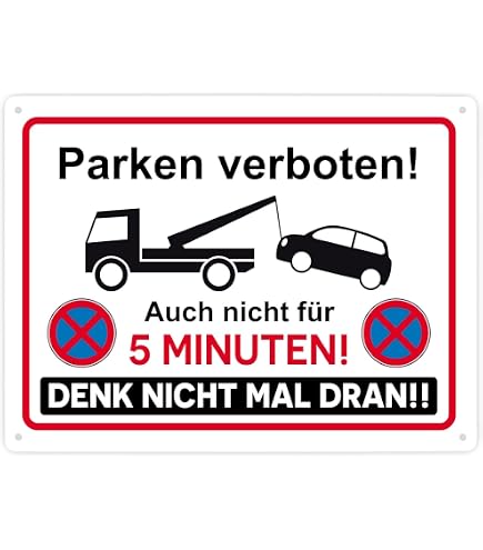 Parken Verboten Schild - Individuell Bedruckbar, 30x20 Cm, Aluverbund, Wetterfest
