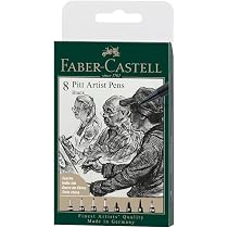 Feutres Encre De Chine Faber-Castell Pitt Artist Pen - Lot 4 Pointes (S, F, M, B) - Noir Résistant Lumière