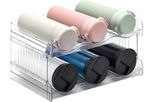 ACEROMT Stapelbares Flaschenregal – stapelbares Flaschenregal für Kühlschrank, Schrank, Flaschen-Organizer, Küchen-Wasserflaschenregal, 2er-Pack