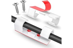 Klangfeiler® 30 Kabelclips - Kabelhalter mit Schrauben & Klebestreifen - Kabelklemmen Set - Für Kabel, Schreibtisch, USB Kabel, Ladegeräte