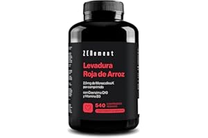 Levadura Roja de Arroz, 540 Comprimidos Veganos | Aporta 2,9mg de Monacolina K, Enriquecido con Coenzima Q10 y Vitamina B3 | Libre de Citrinina | Zenement