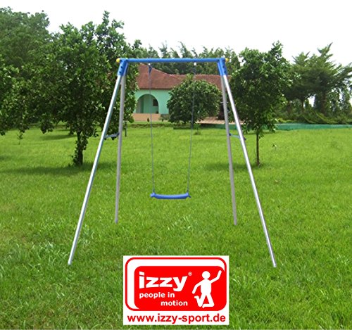 Schaukelgestell aus Stahl, sehr stabil, mit Brettschaukel, Maße: 200x162cm, Schaukel aus PE-Material, 4 Bodenanker, UV-geschützt, Izzy Sport - 2