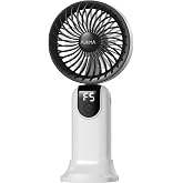 ROBEVE Auhma AUFN19 5 Kademeli G&uuml;&ccedil;l&uuml; El Fanı Mini Fan &ndash; Şarjlı Taşınabilir Mini Vantilat&ouml;r, Dijital Ekranlı, Sessiz &Ccedil;alışma, 
