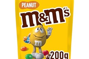 M&M's CACAHUETE - Bolitas Chocolate con Leche Relleno de Cacahuete - Bolsa de 200g