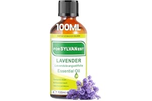 FORSYLVANEST Olejek Lawendowy 100ml 100% Czysty Naturalny Olejek Aromaterapeutyczny Nadaje się do Wzmacniania Snu, Nawilżacza, Aromaterapii, Masaży SPA, Kąpieli i Świec DIY (Lavender)