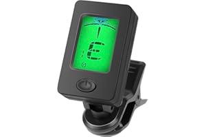 Aomig Guitar Tuner Clip On, Digital Electronic Tuner, Metronome Tuner for Acoustic Classical Guitar Bass Violin Ukulele and Other Stringed Instruments, Rotatable Accurate Musical Tuning Accessory