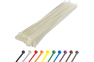 Gocableties - Collier de Serrage en Nylon - 300 mm x 4,8 mm - Blanc - Attache Câble Résistant aux UV - Serre-Câbles - Lot de 100 Pièces