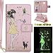 Produktbild Moto G5 Hülle, Motorola Moto G5 Hülle, Motorola Moto G5 Ledertasche, Anlike Brieftasche Schutzhülle PU Leder Flip Hülle Wallet Case Tasche Cover Handytasche Schutzhülle Handy Zubehör [Frau und Katzen geprägte Serie] Lederhülle Handyhülle mit Bookstyle mit Standfunktion Kredit Kartenfach für Motorola Moto G5 (5,0 Zoll) - Rose Gold