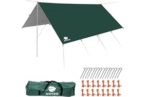 Anyoo Camping Tarp Shelter Lightweight Hammock Rain Fly Waterproof Durable Portable Compact for Fishing Beach Picnic