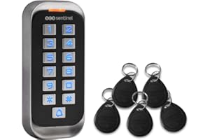 SCS Sentinel - AAA0037 - Clavier avec 5 Badges - Verrou Filaire Jusqu'à 2000 Utilisateurs - pour Serrure Électrique et Automatisme de Portail - CodeAccess RFID