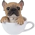 Pacific Giftware Adorable Teacup Pet Pals Puppy Collectible Figurine 5.75 Inches (French Bulldog)
