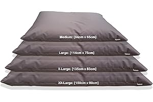 Kosiproducts Beanbag Floor Cushion Pillow indoor outdoor garden Water Resistant 100% soft luxury Polyester Fabric (Large [114cm x 75cm], Grey)