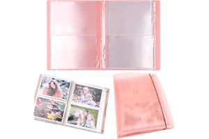 OTCRAFT 20 Pages80 Pockets /1Set Large Clear Sticker Photo Storage Album; Storage Book Organizer Folder for Postcards Stickers, Photo, Clear Stamps, and Cutting Dies 17.5x11x1.38inch (Orange)