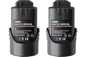 YUNCHI 3.0 Ah Ersatzakku für Bosch Akku 12V, Kompatibel mit Bosch Professional 12V System, 2 Pack