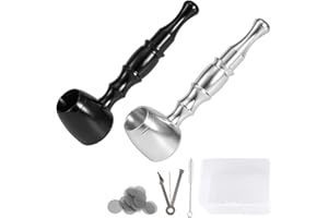 WANNTO 2er-Set Aluminium-Pfeifen – Klassische Abnehmbare Metallpfeifen mit Filtern, Reinigungsbürste, Werkzeug & Aufbewahrungsbox – Leicht zu reinigen & tragbar