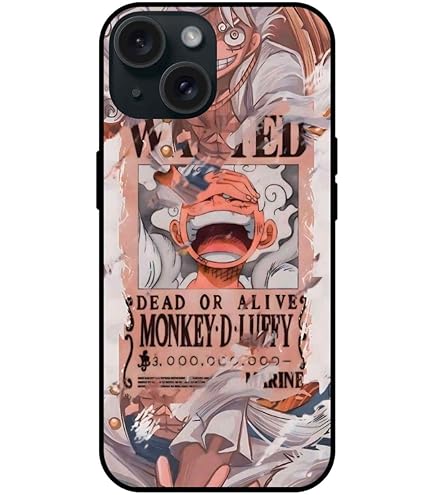 NDCOM for iPhone 13 Pro Back Cover Glass Case Anime One Piece