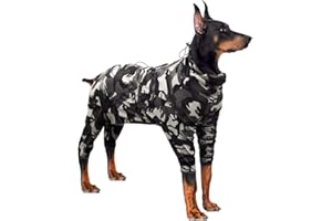 Dotoner Tuta di Recupero Chirurgico per Cani a Maniche Lunghe per Evitare Che Il Cane lecchi la ferita Addominale Colletto Alternativo Dopo l'intervento Chirurgico(Mimetico,2XS)