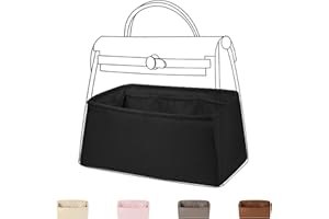 DGAZ Jedwabna wkładka do organizera do torebki pasuje do Herbag 31/39/50, jedwabiście gładki organizer, luksusowa torebka i torba do modelowania torby (HB39, czarny)