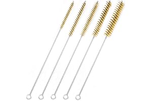 CONJURAIDE 5 Stück Messingrohrreinigungsbürste, Stahlbürste Rohrbürste Messingbürste Klein Drahtbürste Messing Rund Schlauchbürste Rohrreinigungsbürste Bohrlochbürste für Rohrrohr Reinigung Schlacken