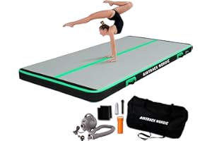 ‎AIRTRACK NORDIC AirTrack Nordic Carbon - Air Track Matte 3m/4m/5m/6m/8m mit Luftpumpe, Aufblasbare Gymnastikmatte Zuhause, besten für Gymnastik & Cheerleading, 1.5m breit & 15cm dick Air Tracking Matte, Turnmatte