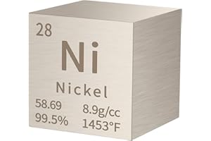 Pevfeciy 1 Inch Nickel Würfel 25,4 mm Metall Dichte Würfel reines Metall hohe Dichte Element Würfel für Element Sammlungen Labor Experiment Material Hobbys