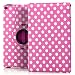 Produktbild Saxonia Tasche Apple iPad Air 2 Hülle Case Smart Cover 360° drehbar (Sleep / Wake-up Funktion) Rosa mit weißen Punkten