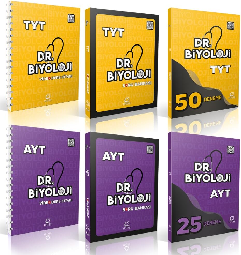 Dr Biyoloji TYT Video Ders Kitabı TYT Soru Bankası TYT 50 Deneme AYT Video Ders Kitabı AYT Soru Bankası AYT 50 Deneme 6lı Set