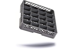 FAIMEX Kerafactum® - Spülkorb Korb mit 20 Feldern für Gläser und Tassen für die Gastro Spülmaschine Spülmaschinenkorb universal aus Kunststoff 50x50 cm grobmaschig und erweiterbar - all purpose rack