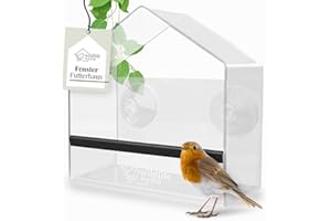 WILDLIFE HOME Fenster Futterhaus für Vögel I Transparent mit Saugnäpfen I Vogelhaus, Futterspender, Vogelfutterhaus für Meisen, Spatzen & Wildvögel, Birdy