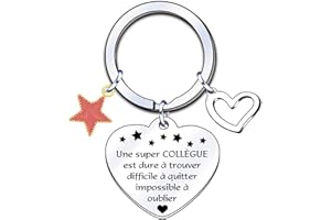 LUODAN Cadeau Collègue Porte-clés,Cadeau Anniversaire Femme Homme,Porte-clés d'amitié,Cadeau de Retraite,Collègue Cadeau Depart Collegue de Travail Porte Clés Personnalisé Idee Cadeau Amie