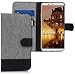 Produktbild kwmobile Hülle für Oppo F5/F5 Youth - Wallet Case Handy Schutzhülle Kunstleder - Handycover Klapphülle mit Kartenfach und Ständer Grau Schwarz