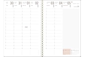 OBERTHUR - Recharge pour Organiseur Semainier International Spiralée 24 - Janvier 2026 à Décembre 2026 - Dimension 16 x 23,5 cm - Edition Bilingue