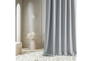 ROOM99 Rideau avec œillets Aura 140 x 250 cm Largeur x Hauteur, Décoration de Fenêtre, Curtains et Draperies intérieurs pour Salon, Chambre Moderne Lisse Gris Clair, 1 pièce