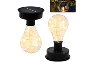 Silkwish 2 Stück Garten Solarleuchten Ersatzteile, Solarlampen Ersatzteile Top mit LED-Glühbirne, 8cm Ersatz Solarpanel Hängende Solarleuchten für Solarlampen Solarlaterne Draußen Gartenleuchten Deko