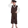 HENBRANDT Children’s Victorian Boy with Hat Fancy Dress Costume Victorian Era School History Day Street Child Urchin Fancy Dress Outfit for Kids in 3 Sizes Fancy Dress for Boys