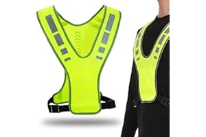 VONJUMA Chalecos Reflectantes Advertencia Chaleco De Seguridad Reflectante Ropa Reflectora Caminar Hombres Y Mujeres Ajustable Chaleco Reflectante Alta Visibilidad Para Correr Andar Bicicleta Ciclismo