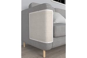 GIBZ Rascador de Sisal para Gatos Protector de Sofá pie de Cama Esquina Natural Interior Almohadilla de Rascar, Blanco, 50×40cm