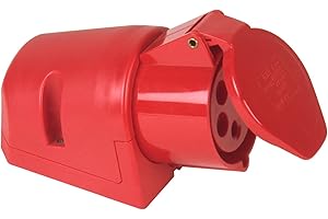 PCE 40576L - Presa di corrente da parete CEE, 32 A, colore: Rosso