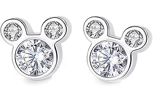 SLUYNZ 925 Sterling Silber Kleine Ohrstecker Tiere Ohrringe für Frauen Mädchen Kristalle Süße Mäuse Ohrringe Ohrstecker