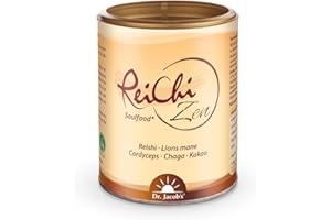 ‎DR. JACOB'S ReiChi Zen von Dr. Jacob's I 70% wertvolle Pilze: Reishi, Chaga, Cordyceps, Lions mane I Mushroom coffee I Koffein aus Guarana I Magnesium für Nerven & Psyche* I ohne Zusatzstoffe I 150 g, 30 Tassen