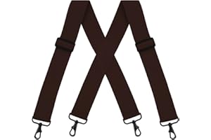 Buyless Fashion Tirantes para hombre - 48 "elásticos ajustables resistentes y 2" de ancho - espalda en X con ganchos negros