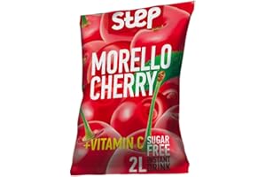 KENDY, Step, Aromatizzatore d'acqua Senza Zucchero, Zero Calorie, preparato in polvere, bevanda istantanea, 24 bustine al gusto Ciliegia